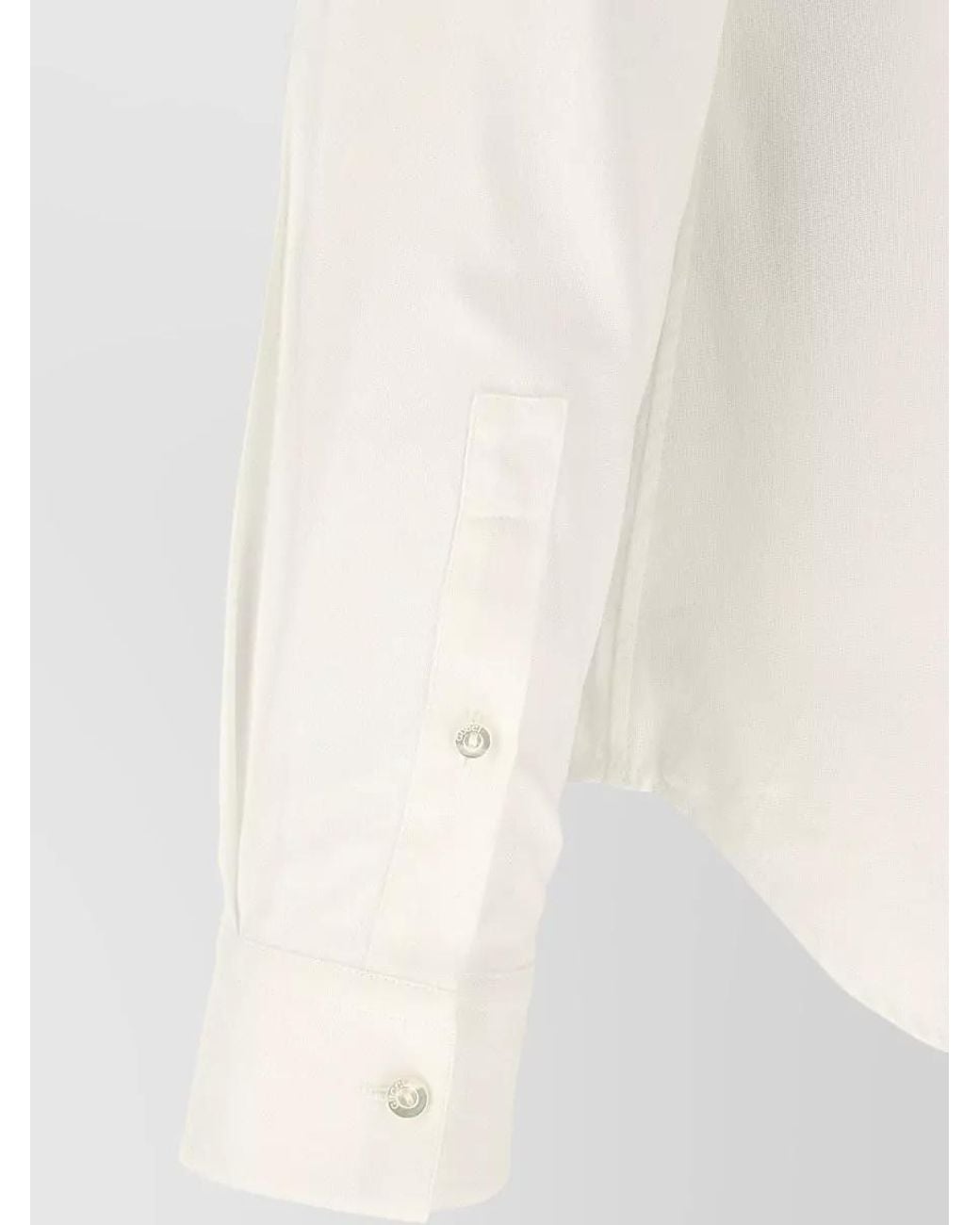 Gucci White Web Stripe Long Sleeve Shirt Button Collar for men
