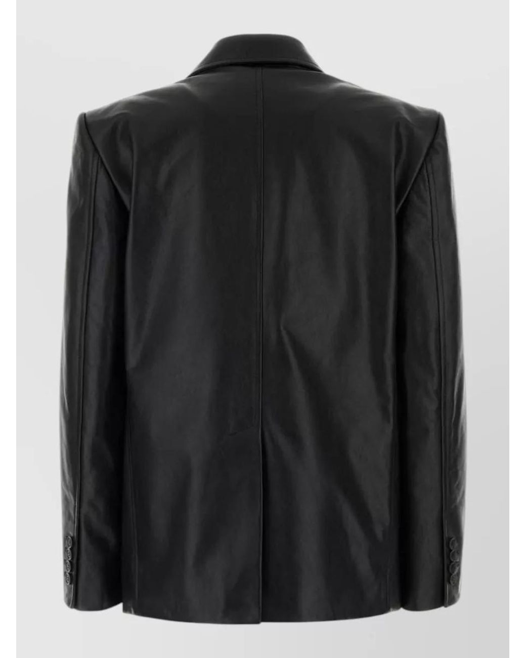 Balenciaga Black Calf Leather Single-Breasted Leather Jacket