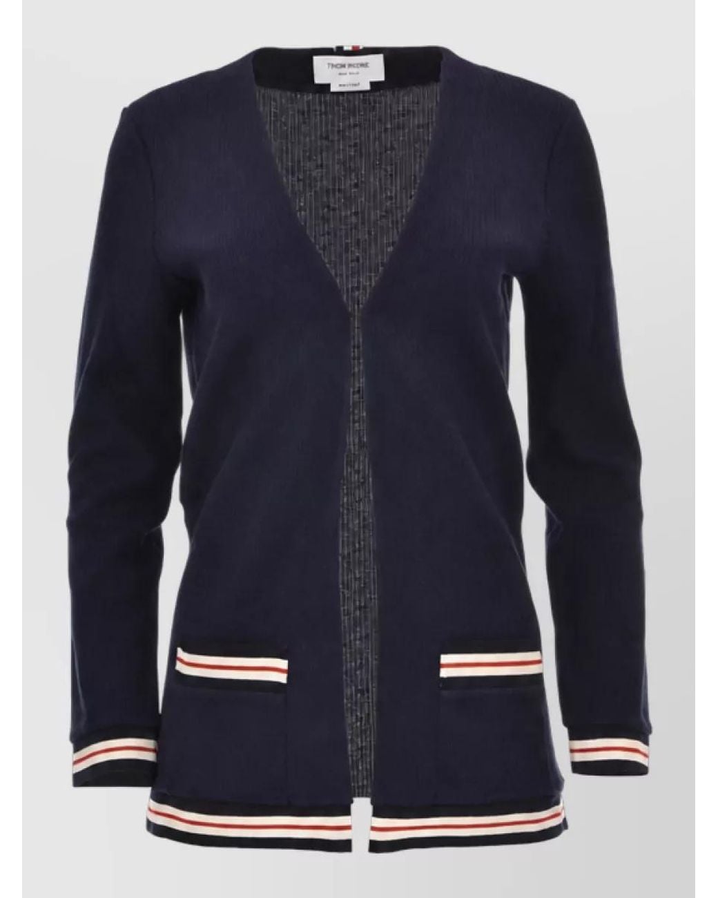 Thom Browne Blue Cotton Cardigan Jacket