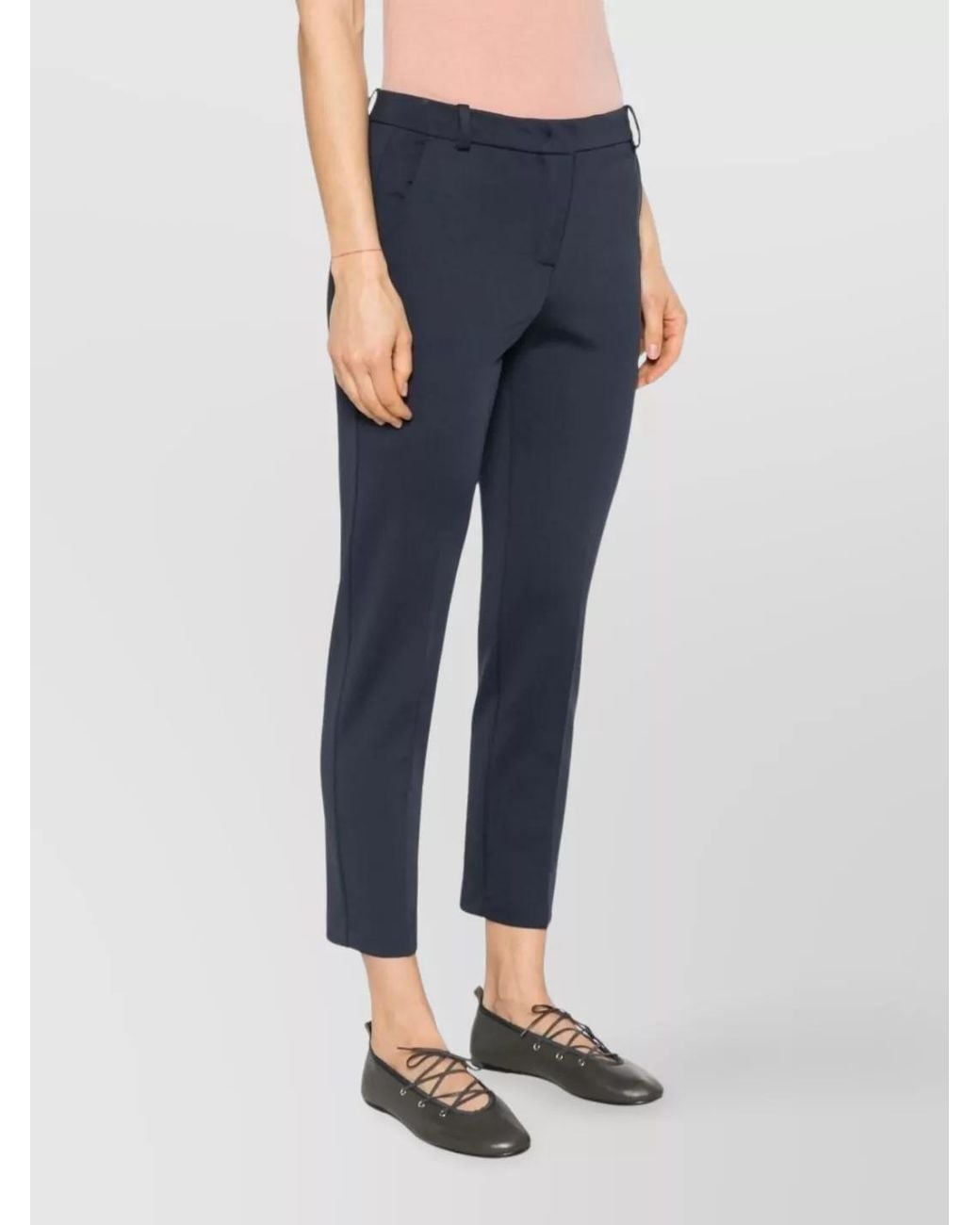 Pinko Blue Beautiful Trousers With Belt Loops And Pockets