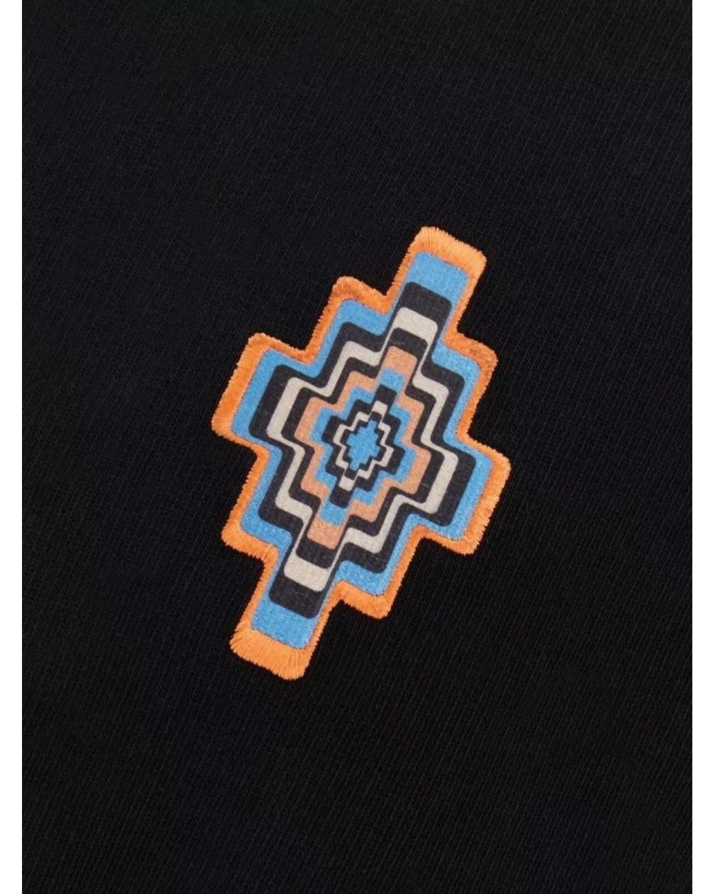 Marcelo Burlon Blue Cotton Oversized Ribbed Crew-Neck Sweatshirt for men