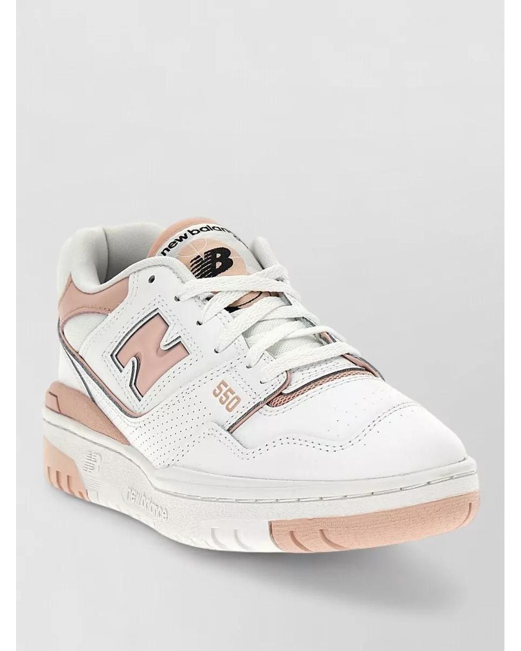 New Balance White Leather Low-Top Sneakers