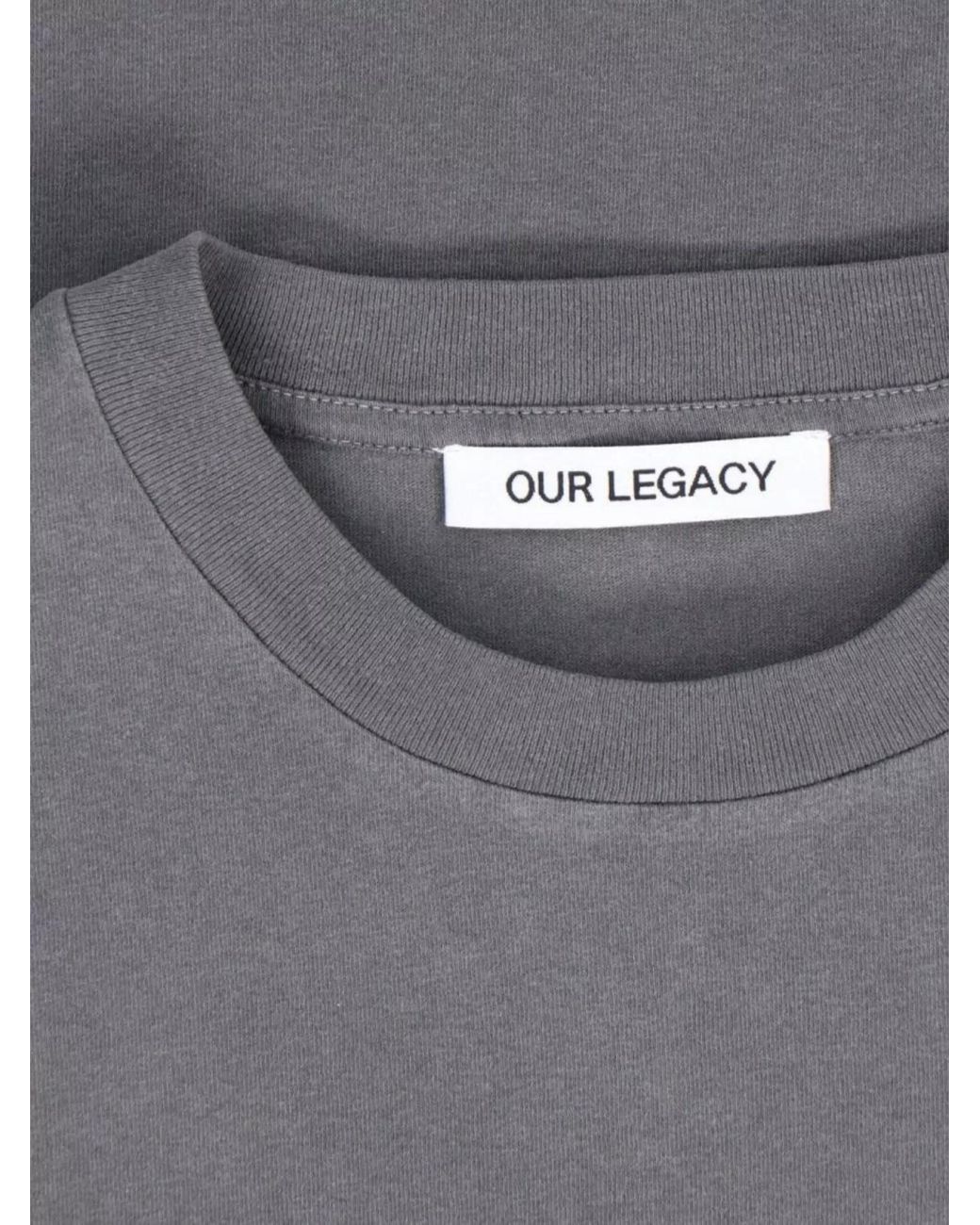 Our Legacy Gray Cotton Boxy Short-Sleeve T-Shirt for men