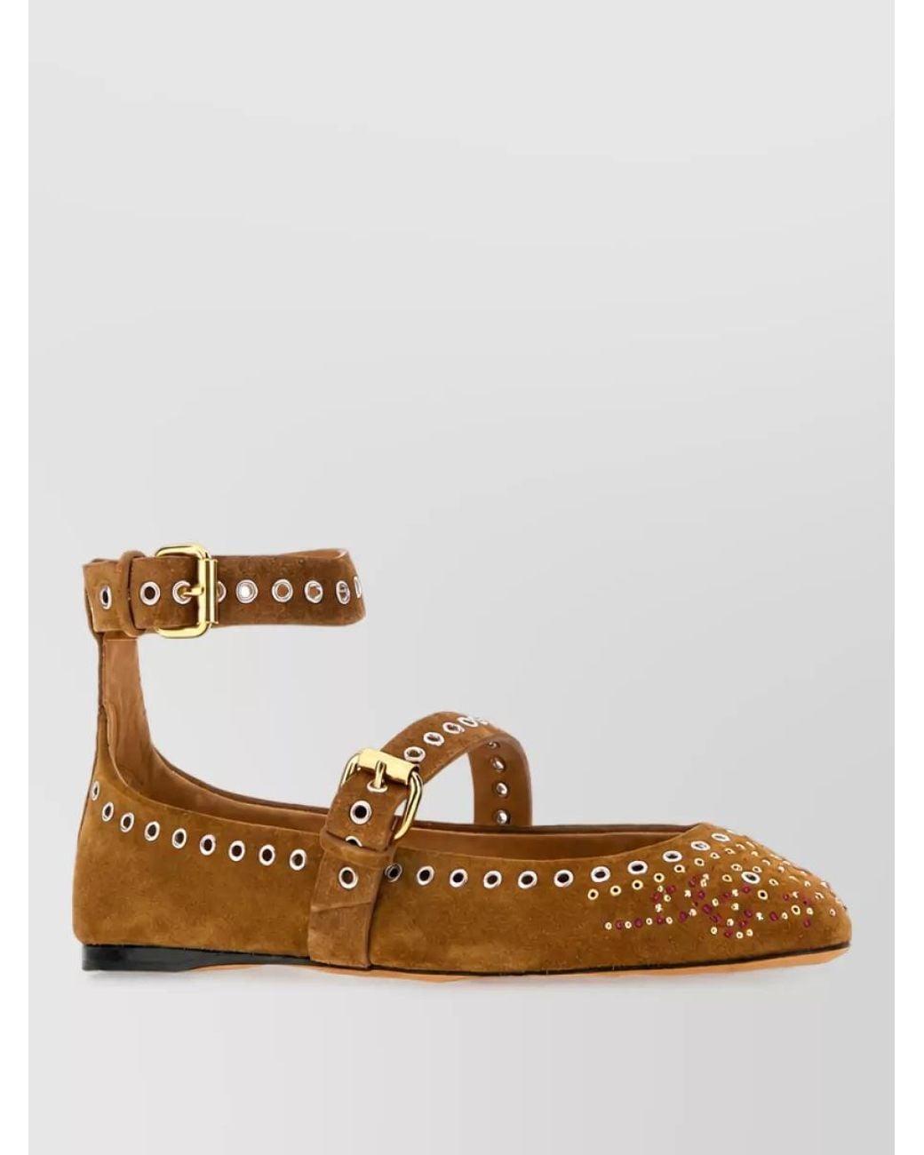 Isabel Marant Brown Suede Leather Ballerina Shoes