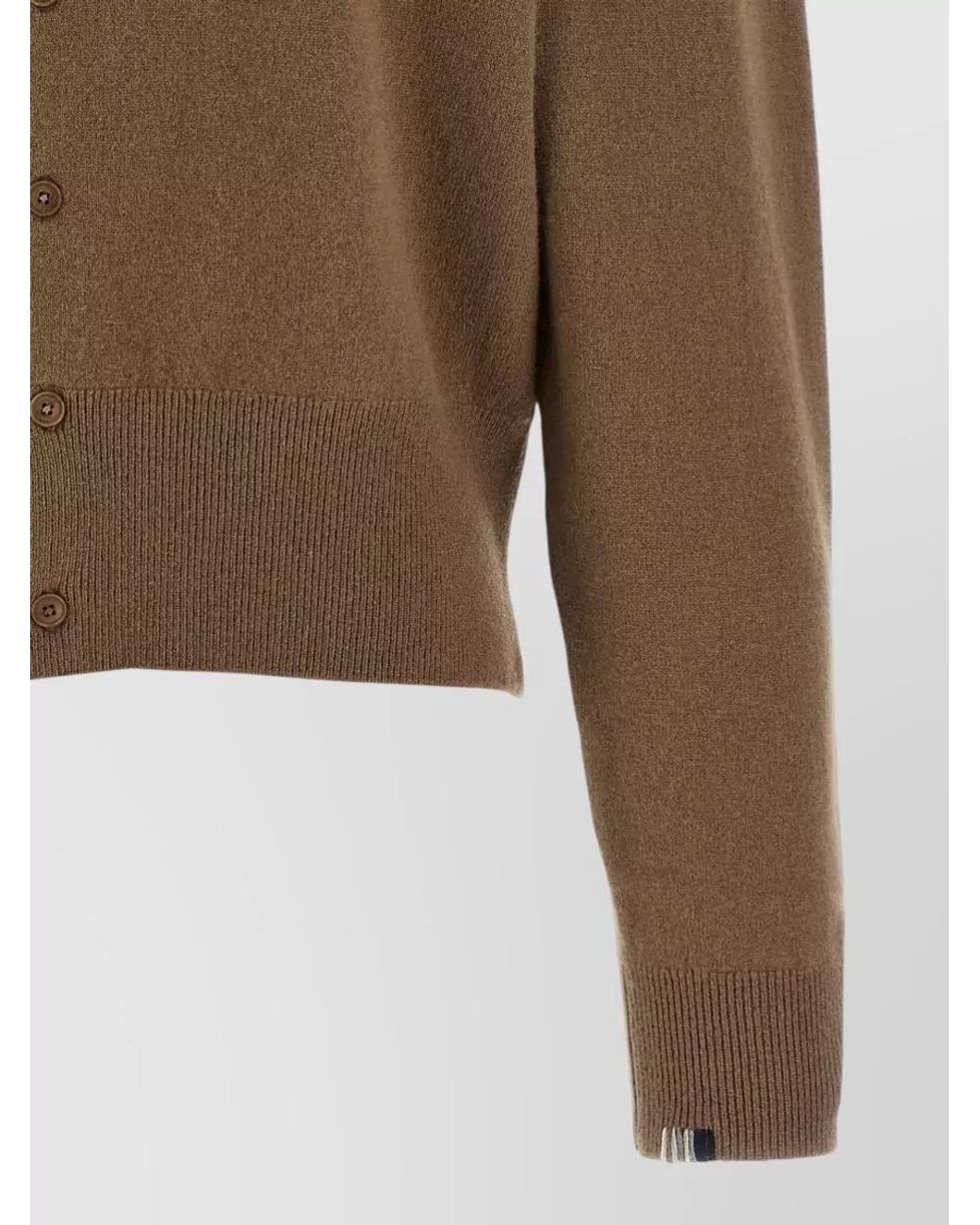 Extreme Cashmere Brown Cashmere-Blend Ribbed Cardigan