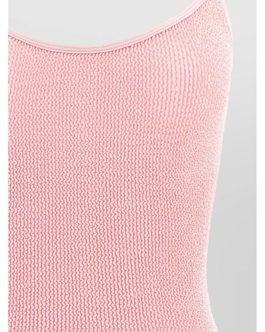 Hunza G Pink Textured One-Piece Swimsuit