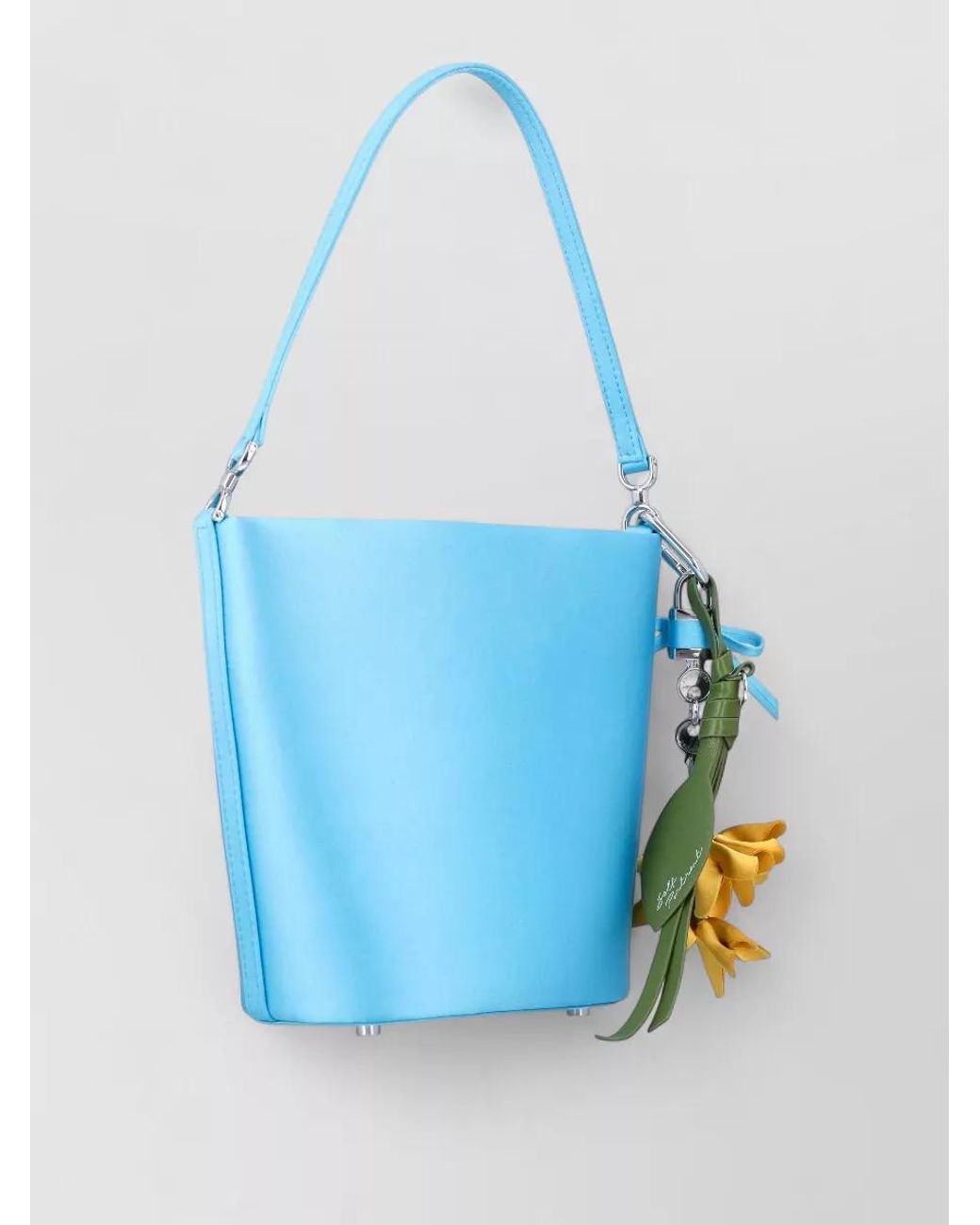 Self-Portrait Blue Satin Bucket Bag