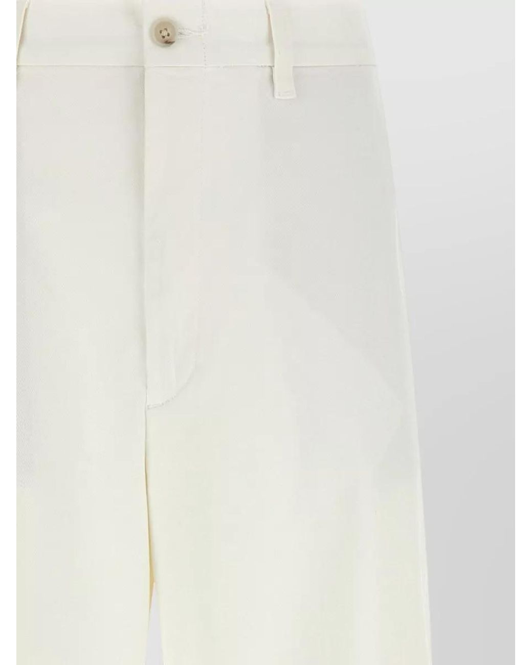 Polo Ralph Lauren White Cropped Flared Pleated Chino Pants