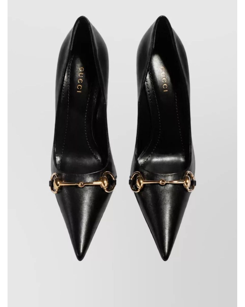 Gucci Black Leather Point-Toe High-Heel Pumps