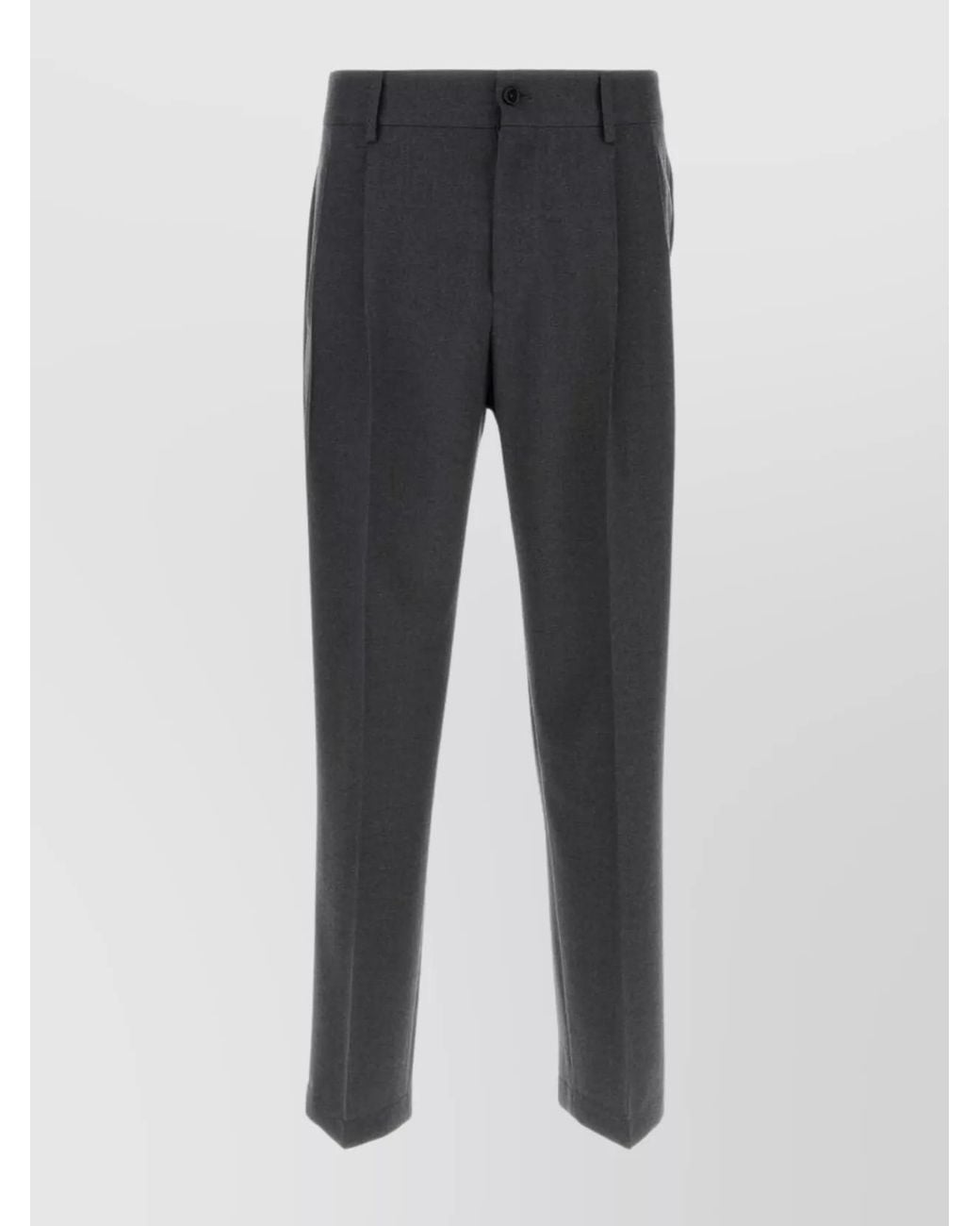 Dolce & Gabbana Gray Virgin Wool Tailored Trousers for men