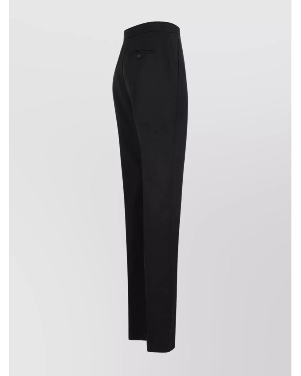 McQueen Blue Wool High-Rise Straight-Leg Trousers