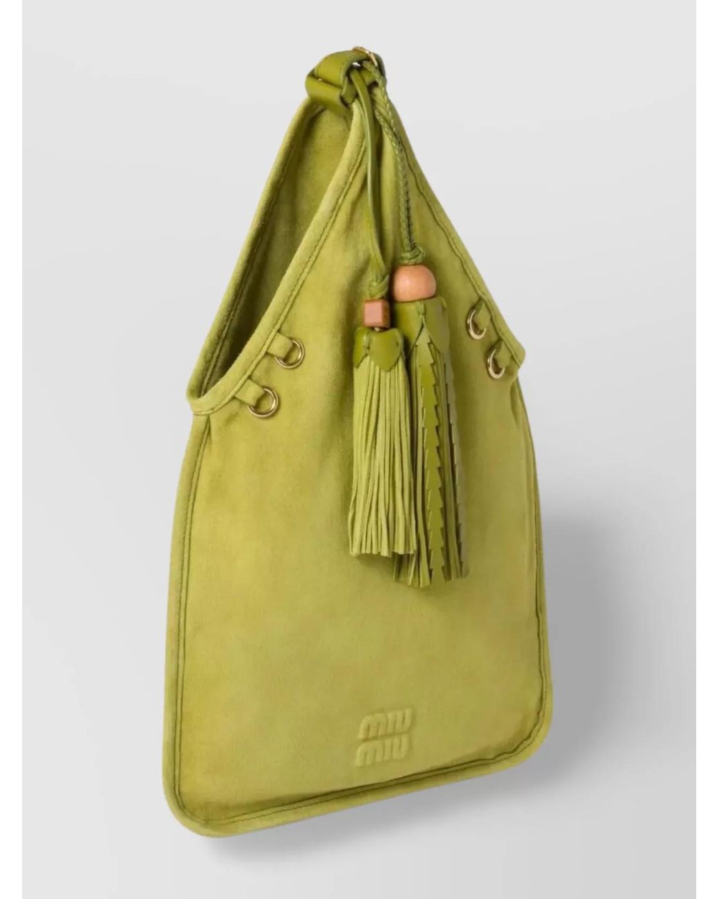 Miu Miu Yellow Matelassé Lamb Leather Shoulder Bag