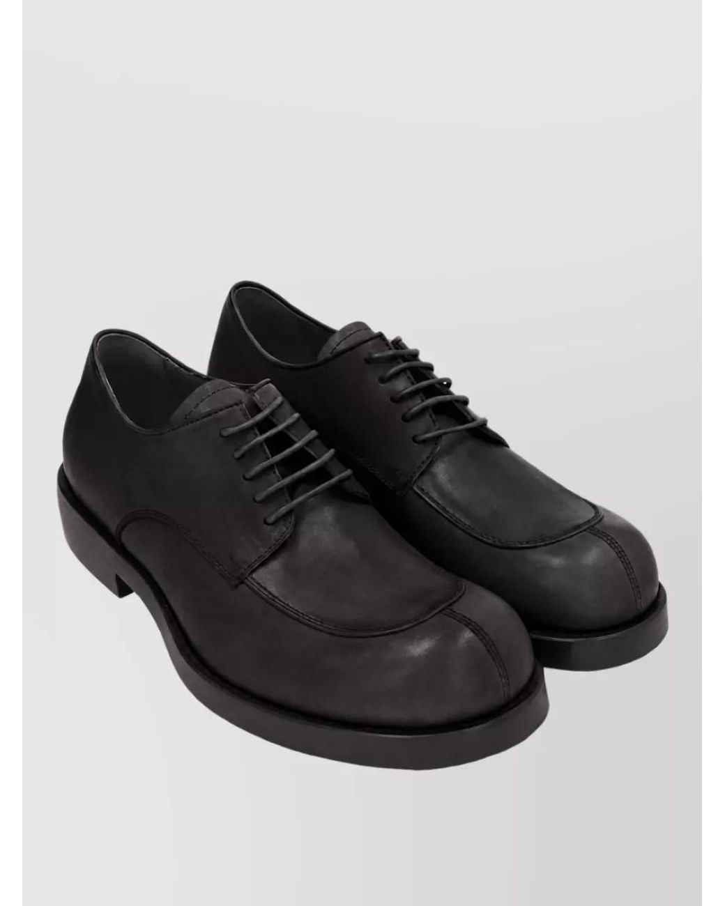 Dries Van Noten Black Leather Derby Shoes for men