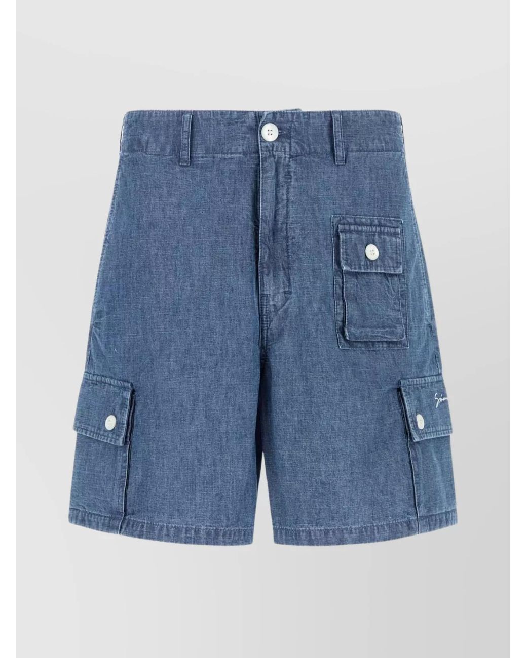 Givenchy Blue Denim Cargo Shorts for men