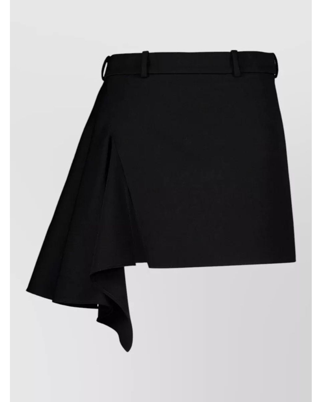 Givenchy Black Wool Draped Mini Skirt
