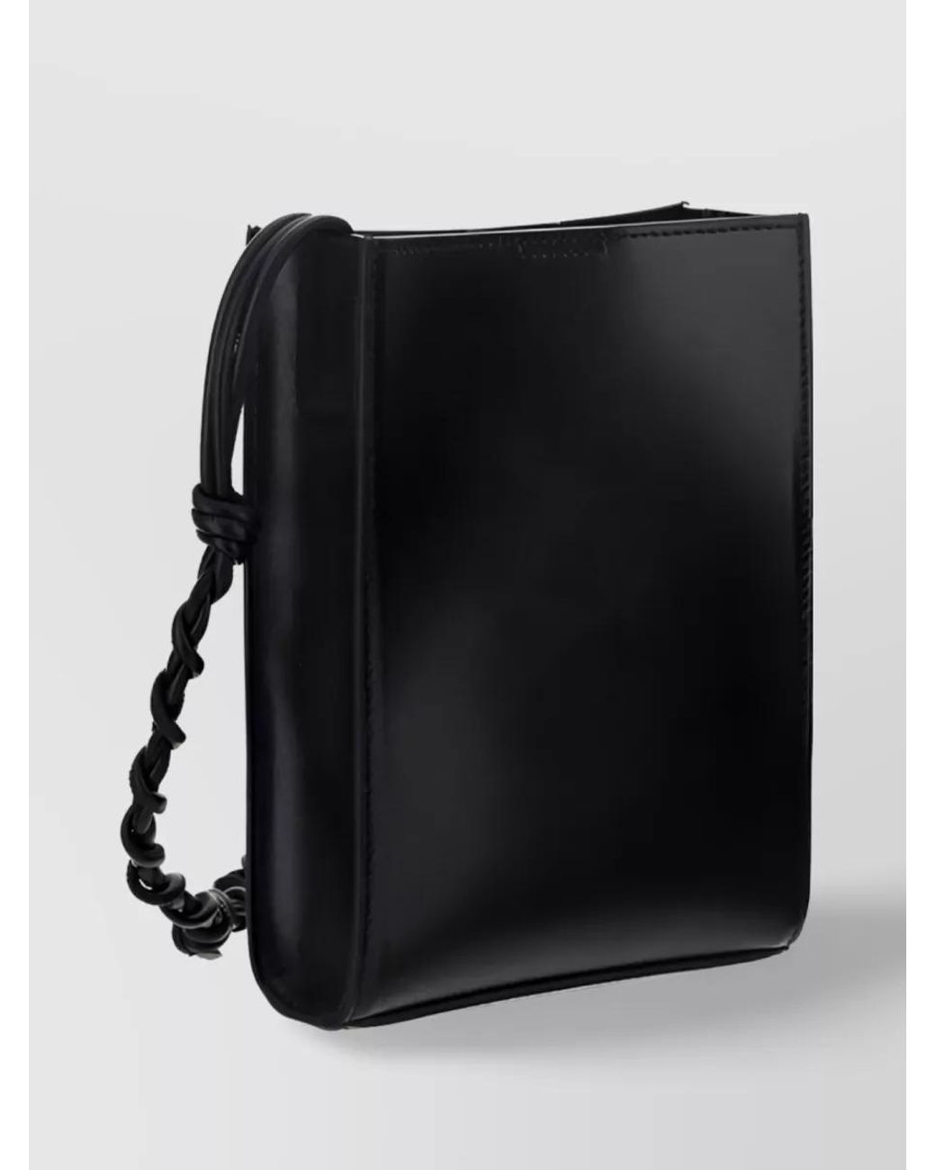Jil Sander Black Tangle Small Leather Shoulder Bag