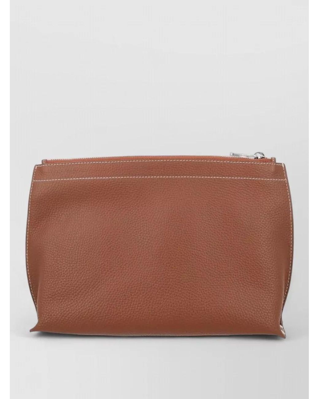 A.P.C. Brown Neige Leather Clutch Bag