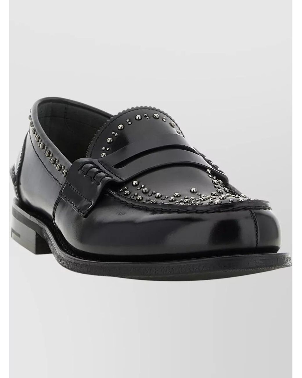 Church's Black Leather Studded Loafers for men