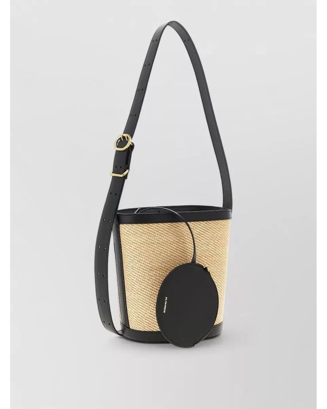 Jil Sander White Cannolo Raffia Shoulder Bag