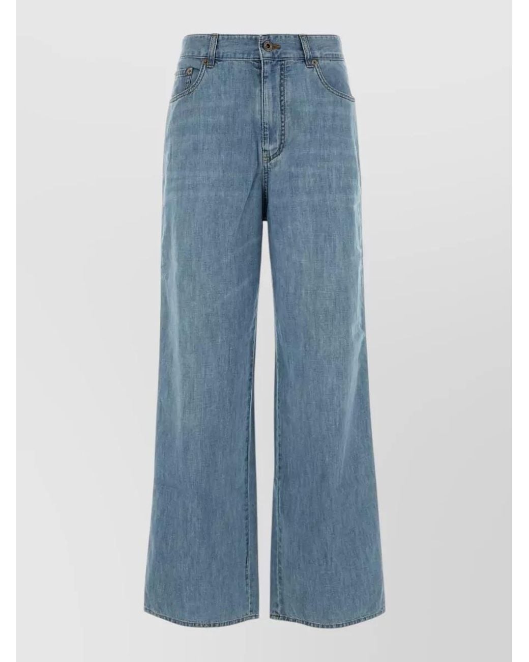 Miu Miu Blue Chambray Straight-Leg Jeans