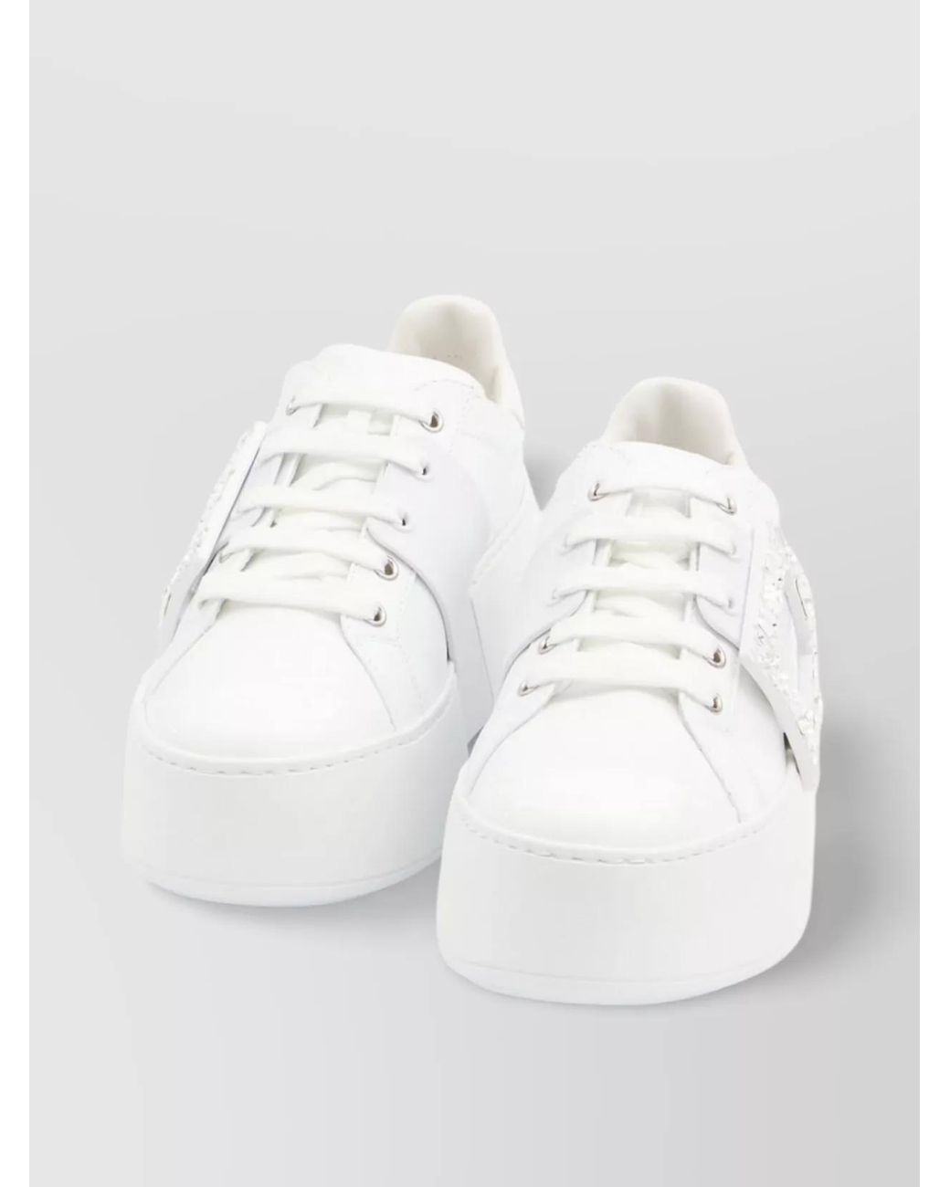 Roger Vivier White Leather Low-Top Sneakers