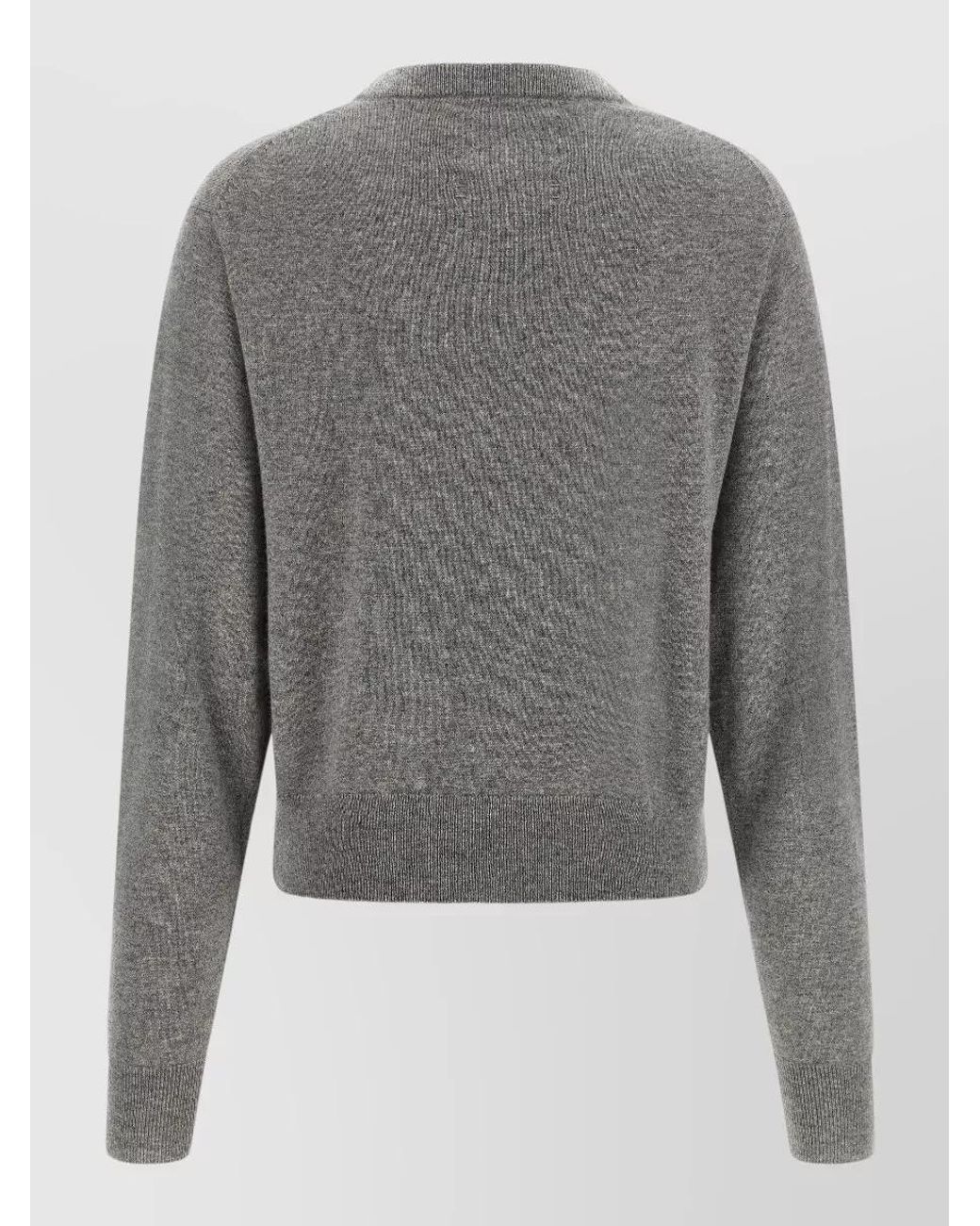 Extreme Cashmere Gray Cashmere Ribbed Crewneck Sweater