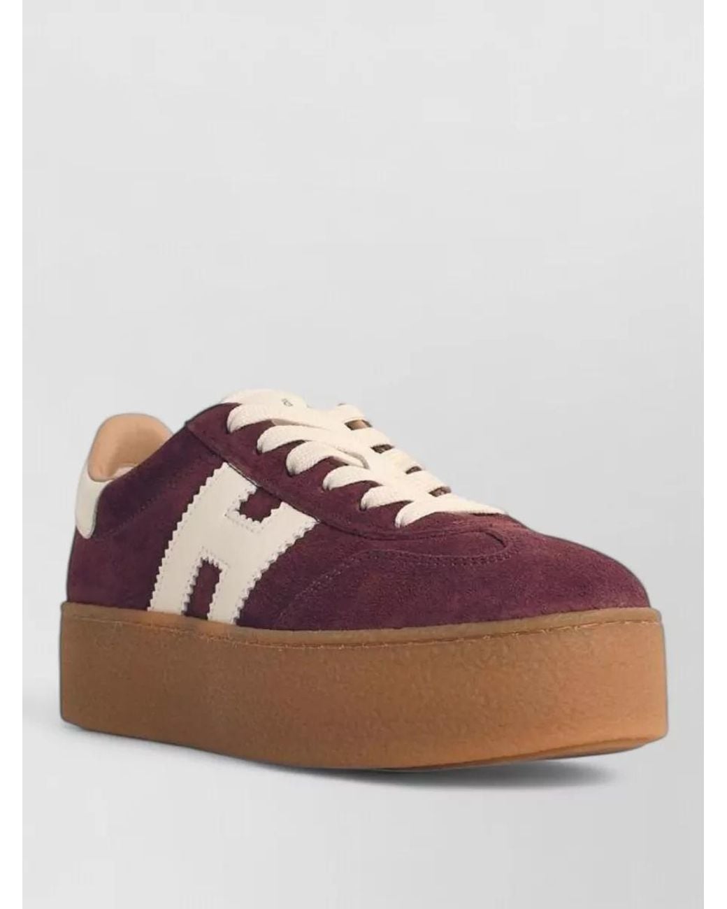 Hogan Purple Leather Low Top Lace-Up Sneakers