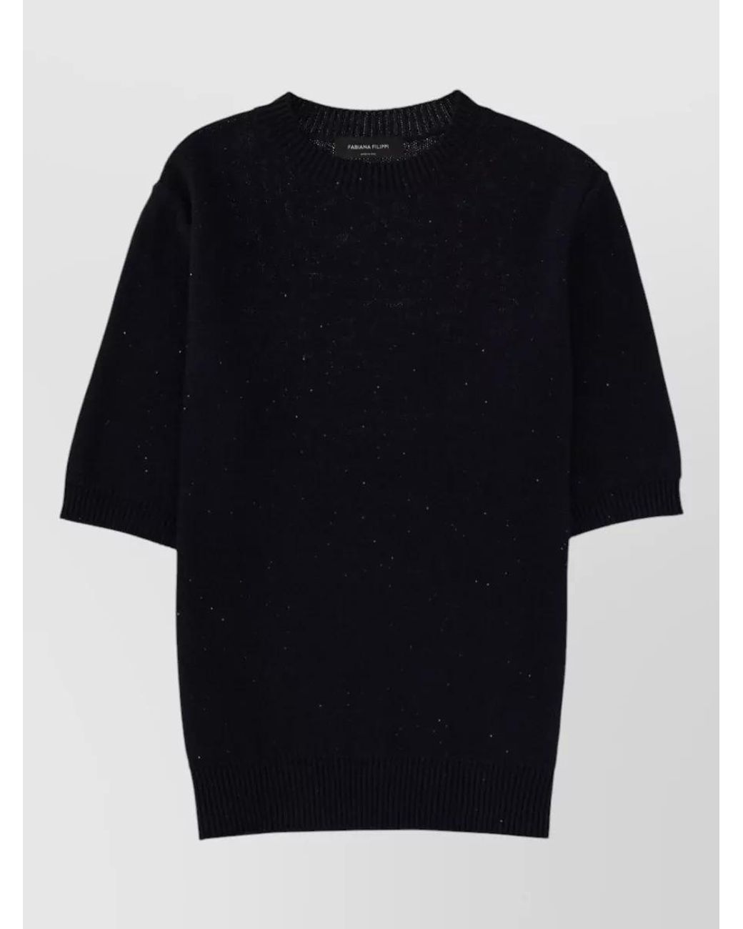 Fabiana Filippi Black Linen Blend T-Shirt