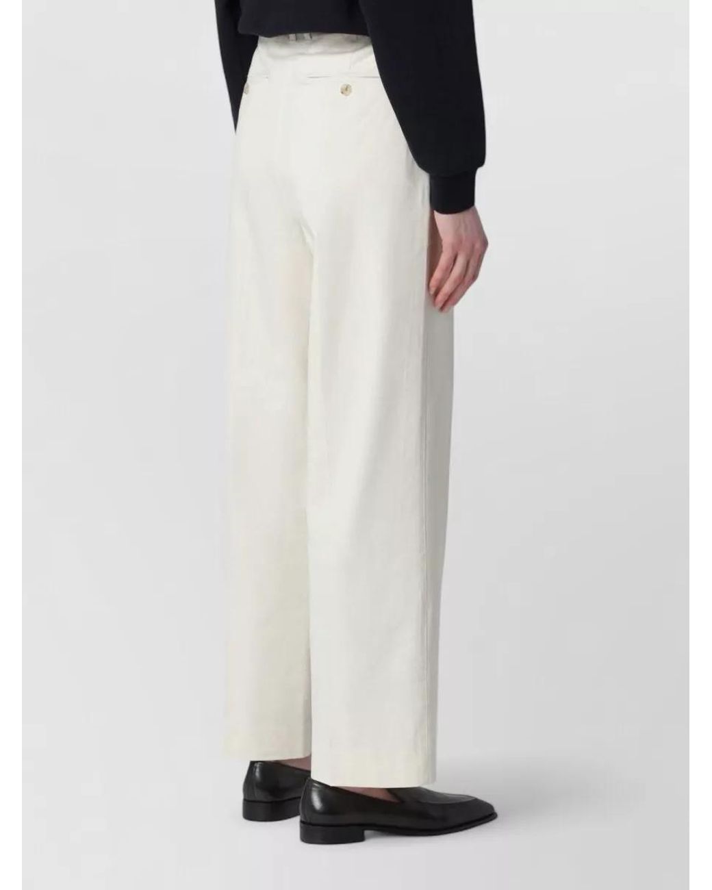 DUNST White Double-Pleat Tailored Trousers