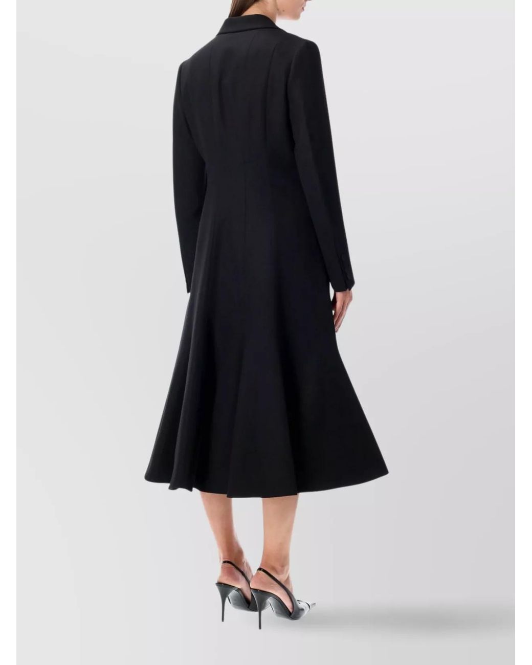 Fendi Blue Virgin Wool Double-Breasted Midi Coat