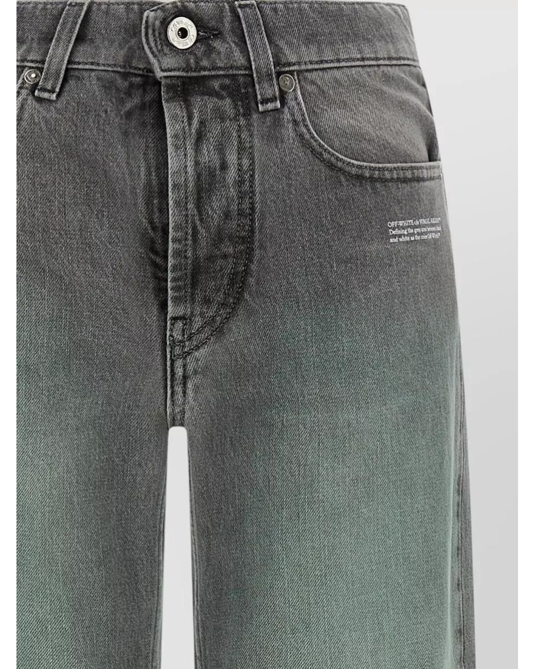 Off-White c/o Virgil Abloh Gray Denim Spray Susy Straight-Leg Jeans