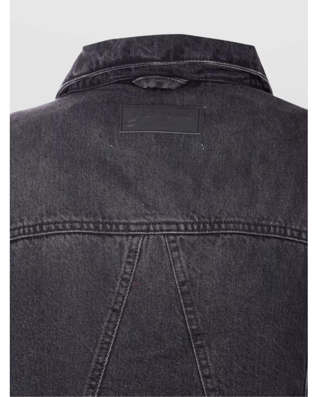 Ganni Blue Denim Cropped Jacket