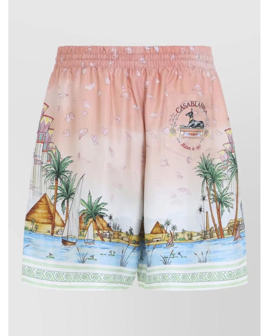 Casablanca Multicolor Silk Printed Swim Shorts for men