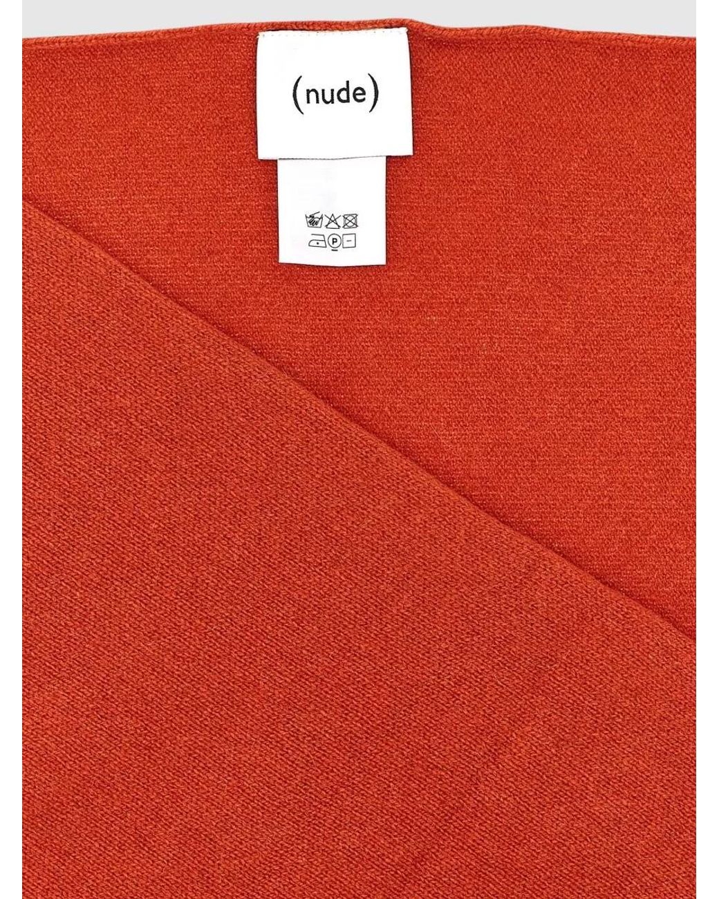 Nude Red Cashmere Knitted Scarf