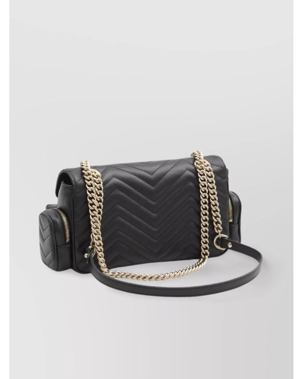 Gucci Black Gg Marmont Small Leather Shoulder Bag