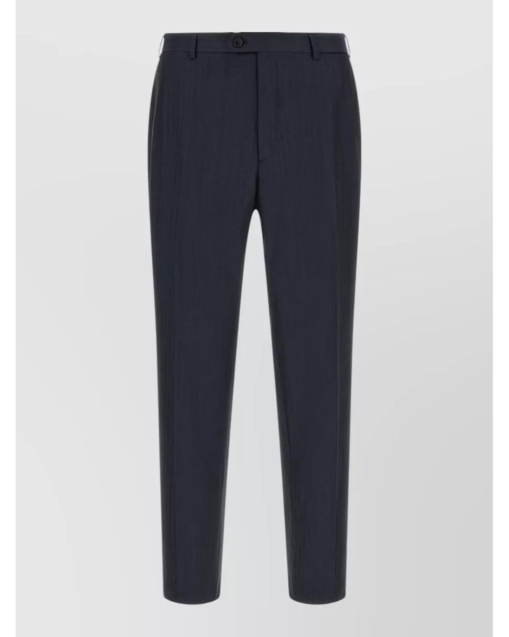 Brioni Blue Wool Pinstriped Single Breasted Coat for men