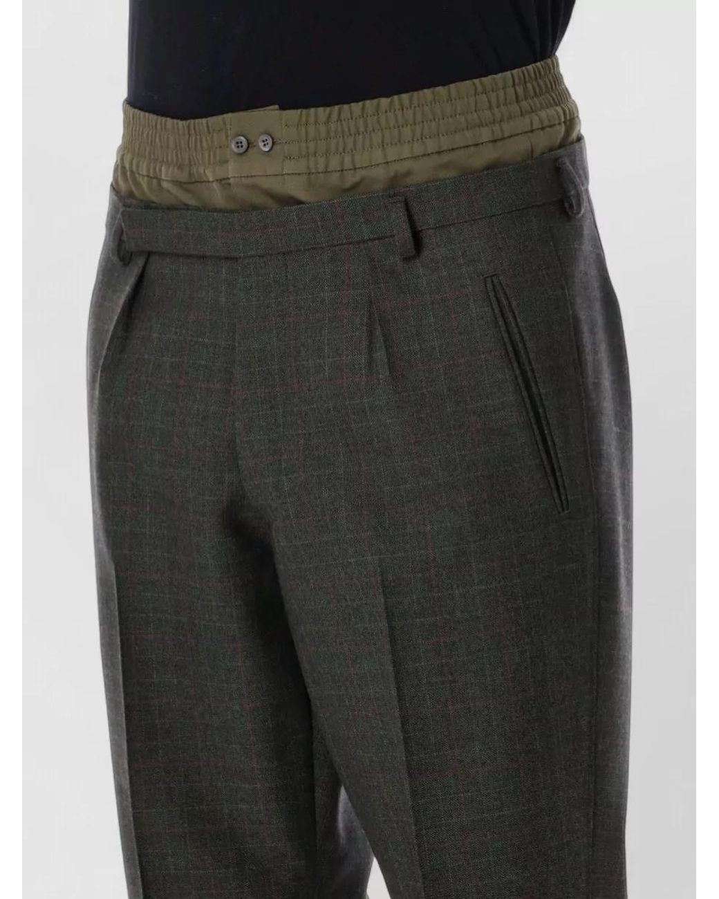 Prada Black Wool Slim-Fit Straight-Leg Trousers for men