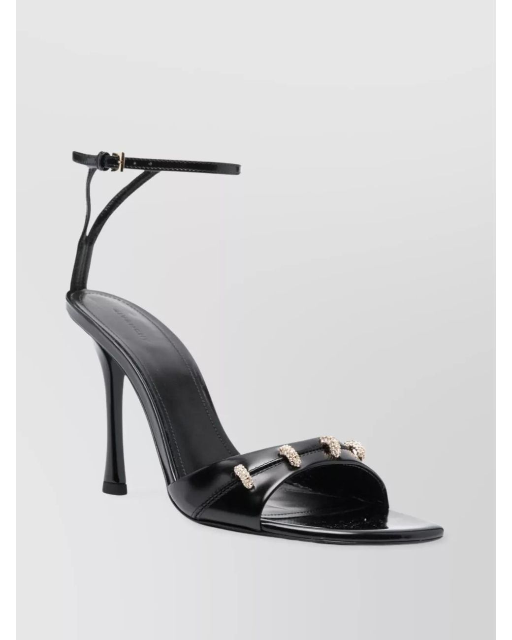 Givenchy Black Leather Crystal Embellished Sandals