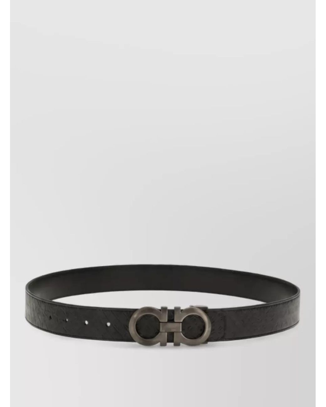 Ferragamo Black Reversible Calf Leather Belt for men