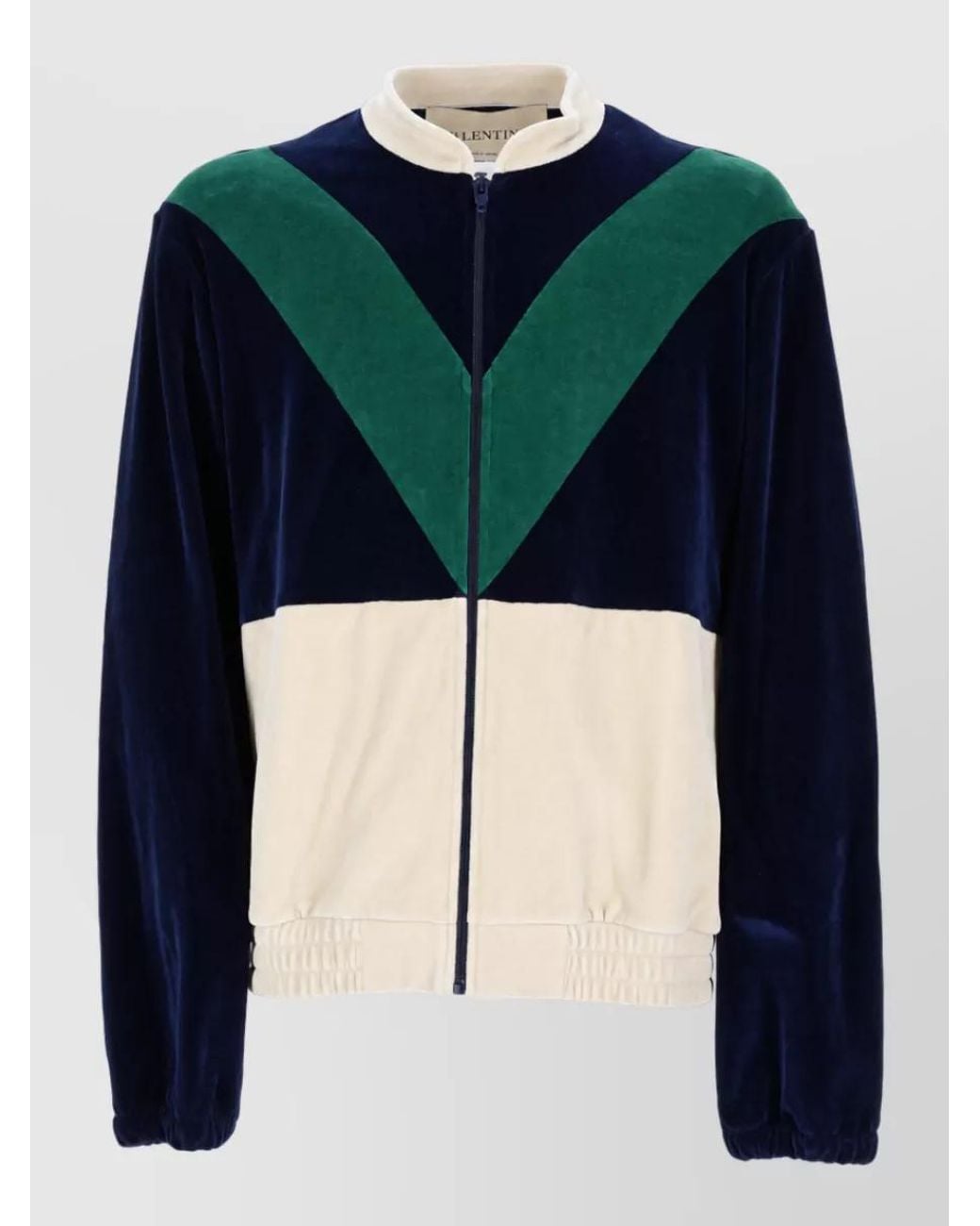 Valentino Blue Jersey Cotton Zip Jacket for men