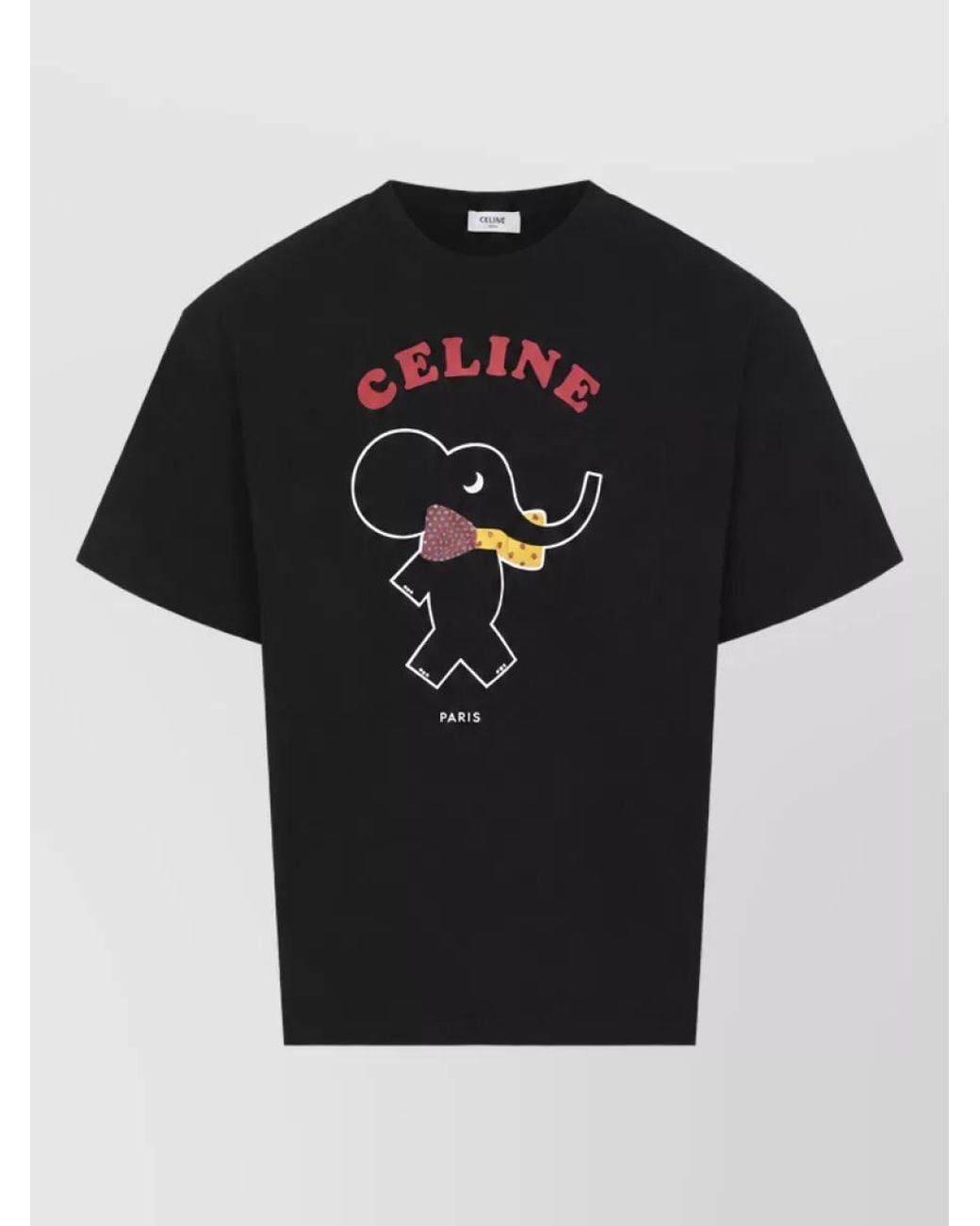 Céline Black Relaxed-Fit Cotton Printed T-Shirt for men
