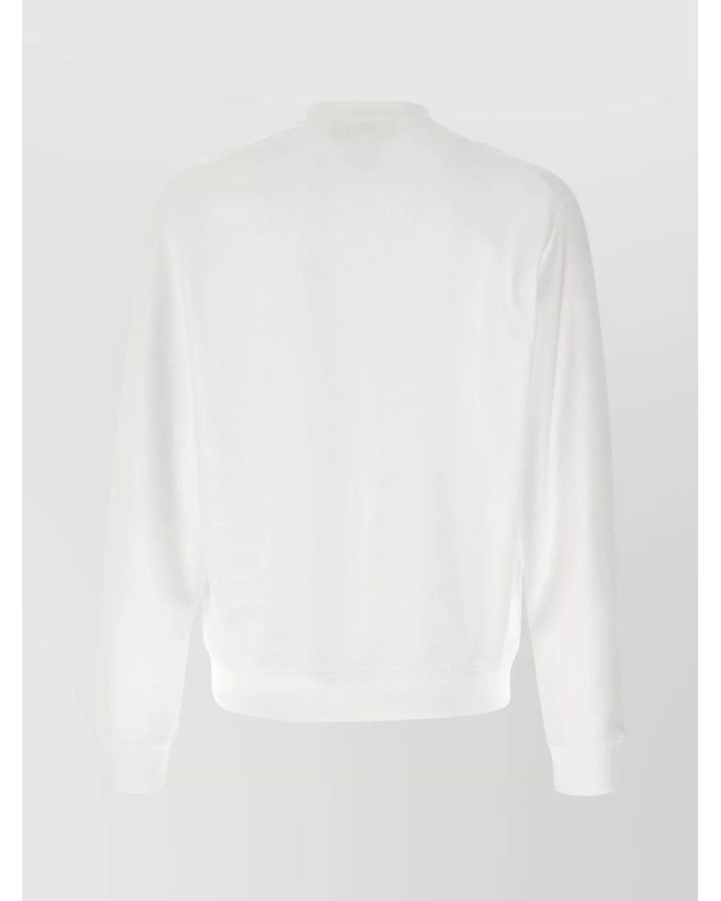 DSquared² White Cotton Logo Print Crew Neck Sweatshirt for men