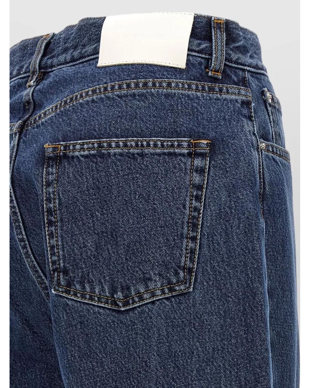 Loulou de Saison Blue Organic Cotton High-Rise Straight-Leg Jeans