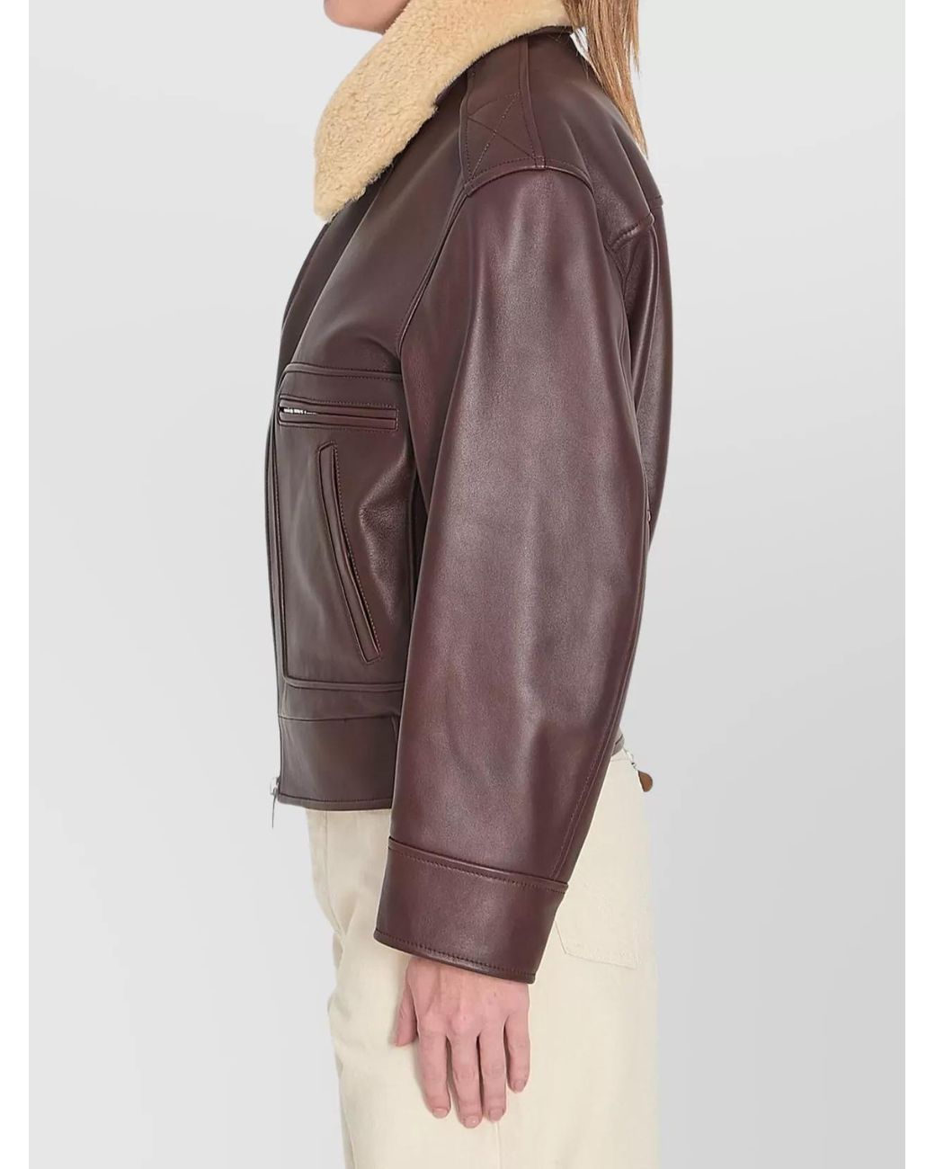 Bottega Veneta Brown Aviator Jacket