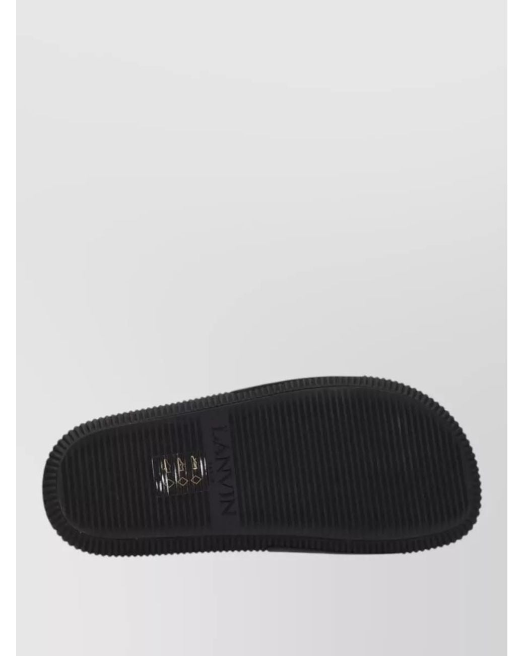 Lanvin Black Embellished Logo Slides