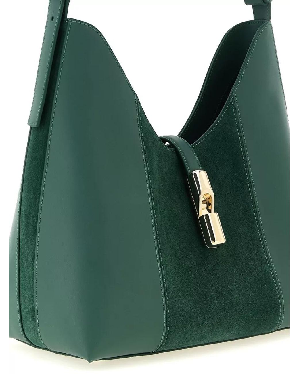 Furla Green Medium Leather Shoulder Bag