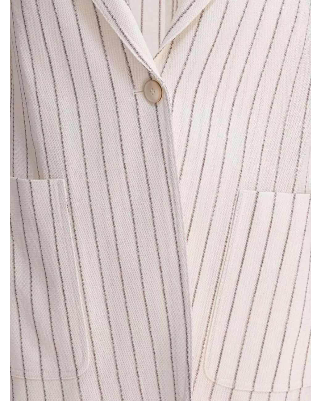 Max Mara White Striped Blazer