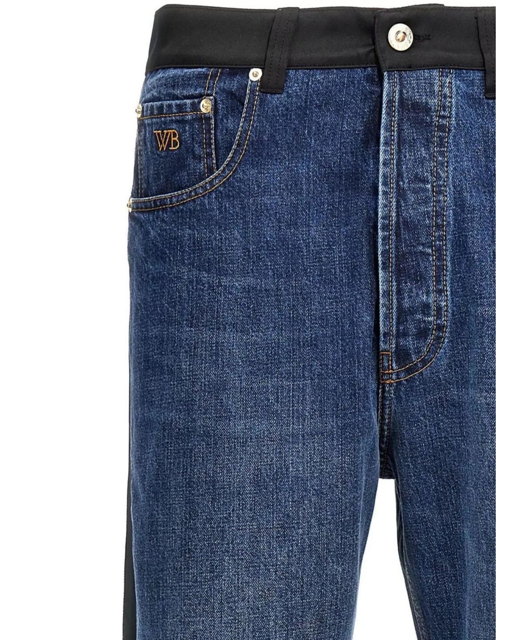 Wales Bonner Blue Denim Straight-Leg Jeans for men