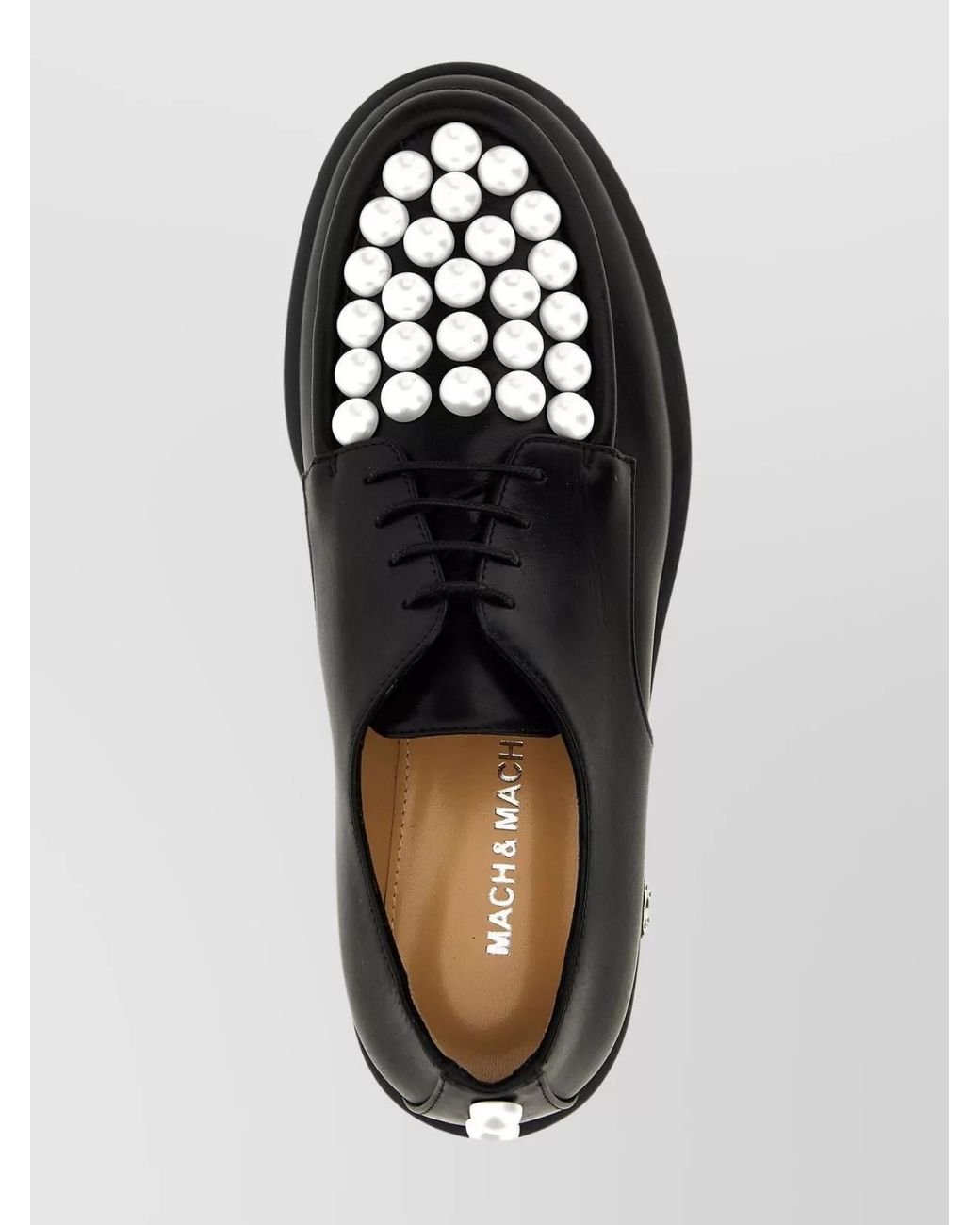 Mach & Mach Black Leather Lace-Up Shoes