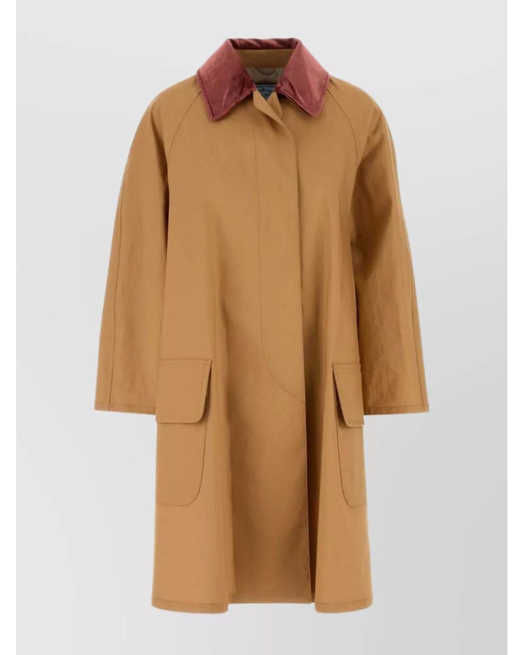 Prada Brown Cotton Single Breasted Trench Coat